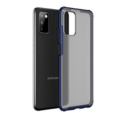 Silicone Transparent Frame Case Cover for Samsung Galaxy M02s Blue