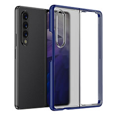 Silicone Transparent Frame Case Cover for Samsung Galaxy Z Fold3 5G Blue