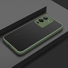 Silicone Transparent Frame Case Cover for Vivo V25 Pro 5G Army green