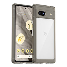 Silicone Transparent Frame Case Cover J01S for Google Pixel 7a 5G Gray