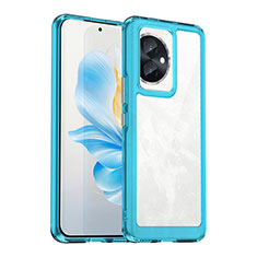 Silicone Transparent Frame Case Cover J01S for Huawei Honor 100 5G Blue