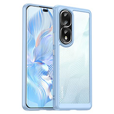 Silicone Transparent Frame Case Cover J01S for Huawei Honor 80 Pro Flat 5G Sky Blue
