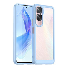 Silicone Transparent Frame Case Cover J01S for Huawei Honor 90 Lite 5G Mint Blue