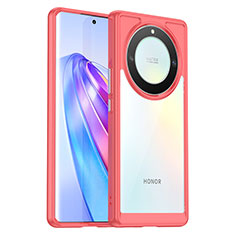 Silicone Transparent Frame Case Cover J01S for Huawei Honor Magic5 Lite 5G Hot Pink