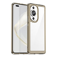 Silicone Transparent Frame Case Cover J01S for Huawei Nova 11 Pro Gray