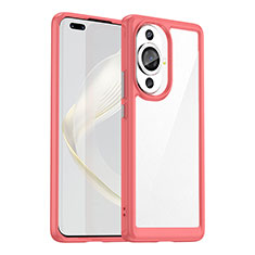 Silicone Transparent Frame Case Cover J01S for Huawei Nova 11 Pro Red