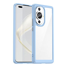Silicone Transparent Frame Case Cover J01S for Huawei Nova 11 Pro Sky Blue