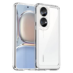 Silicone Transparent Frame Case Cover J01S for Huawei P50 Pro Clear