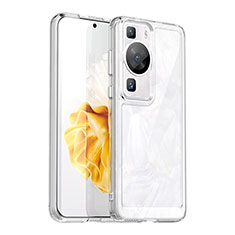 Silicone Transparent Frame Case Cover J01S for Huawei P60 Clear