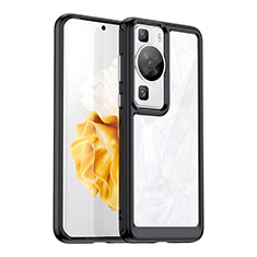 Silicone Transparent Frame Case Cover J01S for Huawei P60 Pro Black