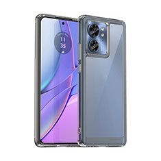 Silicone Transparent Frame Case Cover J01S for Motorola Moto Edge (2023) 5G Gray