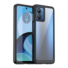 Silicone Transparent Frame Case Cover J01S for Motorola Moto G14 Black
