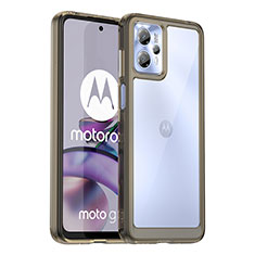 Silicone Transparent Frame Case Cover J01S for Motorola Moto G23 Black