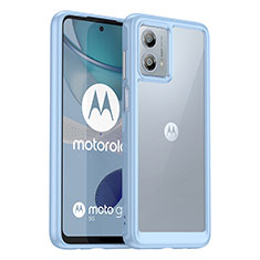 Silicone Transparent Frame Case Cover J01S for Motorola Moto G53 5G Mint Blue