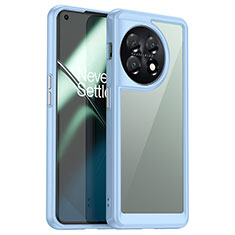 Silicone Transparent Frame Case Cover J01S for OnePlus 11 5G Sky Blue