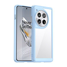 Silicone Transparent Frame Case Cover J01S for OnePlus 12 5G Blue