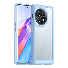 Silicone Transparent Frame Case Cover J01S for OnePlus Ace 2 5G Sky Blue