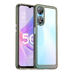 Silicone Transparent Frame Case Cover J01S for Oppo A78 5G Gray