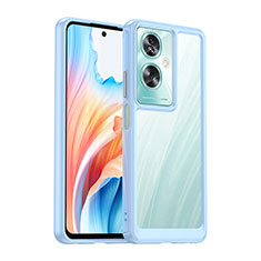 Silicone Transparent Frame Case Cover J01S for Oppo A79 5G Blue