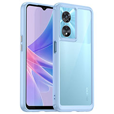 Silicone Transparent Frame Case Cover J01S for Oppo A97 5G Blue