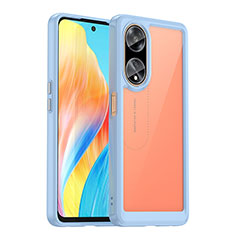 Silicone Transparent Frame Case Cover J01S for Oppo A98 5G Blue