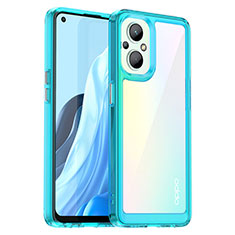 Silicone Transparent Frame Case Cover J01S for Oppo F21s Pro 5G Cyan
