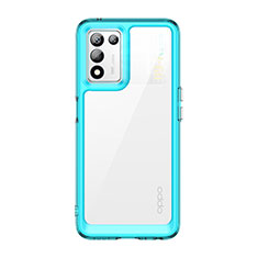 Silicone Transparent Frame Case Cover J01S for Oppo K9S 5G Cyan
