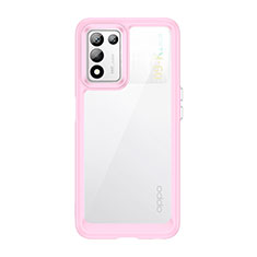 Silicone Transparent Frame Case Cover J01S for Oppo K9S 5G Pink