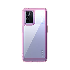 Silicone Transparent Frame Case Cover J01S for Oppo K9X 5G Clove Purple