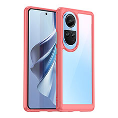 Silicone Transparent Frame Case Cover J01S for Oppo Reno10 5G Red