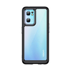 Silicone Transparent Frame Case Cover J01S for Oppo Reno7 5G Black