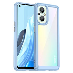 Silicone Transparent Frame Case Cover J01S for Oppo Reno7 Lite 5G Blue