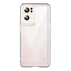 Silicone Transparent Frame Case Cover J01S for Oppo Reno7 Pro 5G Clear