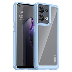 Silicone Transparent Frame Case Cover J01S for Oppo Reno8 5G Blue