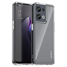 Silicone Transparent Frame Case Cover J01S for Oppo Reno8 5G Clear
