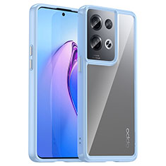 Silicone Transparent Frame Case Cover J01S for Oppo Reno8 Pro 5G Blue