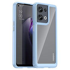 Silicone Transparent Frame Case Cover J01S for Oppo Reno9 5G Blue