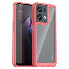 Silicone Transparent Frame Case Cover J01S for Oppo Reno9 5G Red