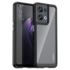 Silicone Transparent Frame Case Cover J01S for Oppo Reno9 Pro 5G Black