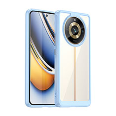 Silicone Transparent Frame Case Cover J01S for Realme 11 Pro+ Plus 5G Blue