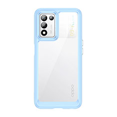 Silicone Transparent Frame Case Cover J01S for Realme Q3s 5G Blue