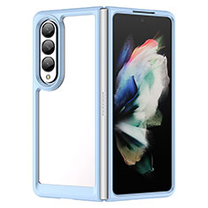 Silicone Transparent Frame Case Cover J01S for Samsung Galaxy Z Fold3 5G Blue