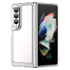 Silicone Transparent Frame Case Cover J01S for Samsung Galaxy Z Fold3 5G Clear