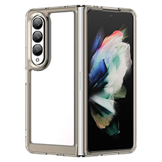 Silicone Transparent Frame Case Cover J01S for Samsung Galaxy Z Fold4 5G Gray