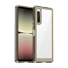 Silicone Transparent Frame Case Cover J01S for Sony Xperia 10 V Gray