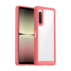 Silicone Transparent Frame Case Cover J01S for Sony Xperia 10 V Red