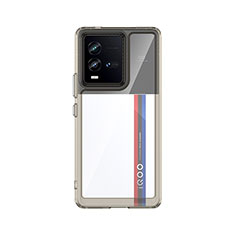 Silicone Transparent Frame Case Cover J01S for Vivo iQOO 10 5G Gray