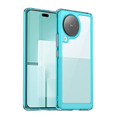 Silicone Transparent Frame Case Cover J01S for Xiaomi Civi 3 5G Cyan