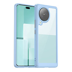 Silicone Transparent Frame Case Cover J01S for Xiaomi Civi 3 5G Mint Blue