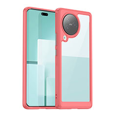 Silicone Transparent Frame Case Cover J01S for Xiaomi Civi 3 5G Red